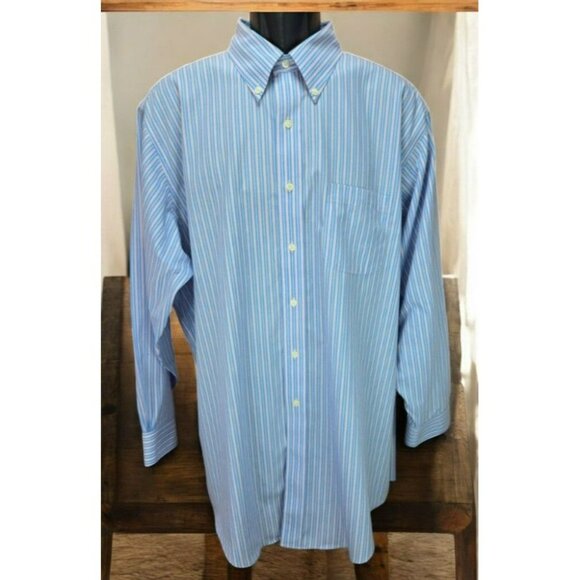 Brooks Brothers Mens Striped Dress Shirt 17.5-33 Non-Iron Traditional Fit - Picture 1 of 7